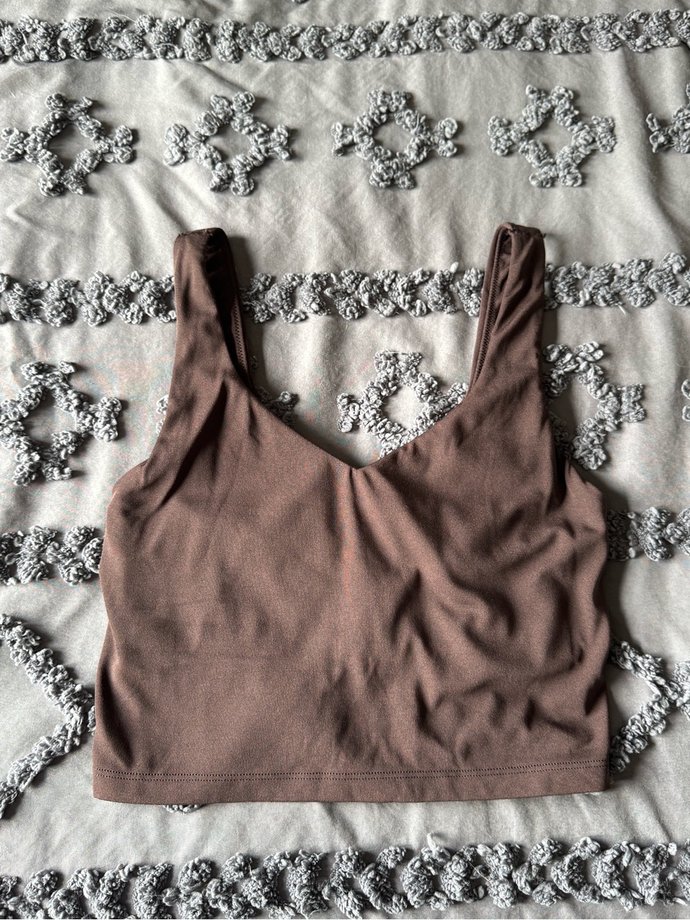 Offline Brown Scoop Neck Crop Tank Top